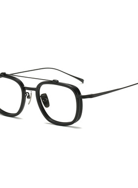 金子同款双梁纯钛高度数 设计师20218复古男女近视眼镜框架