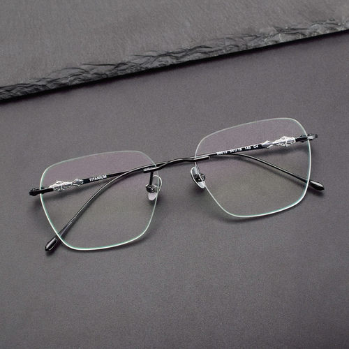 克罗伈同款chrome时尚高级感无框切边hearts男女近视眼镜架96613