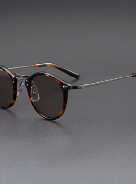 增同永款手造中金李湘陈奕迅墨镜GMS805纯钛超轻梨形日式太阳眼镜