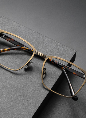 V潮YOURE精致高档纯钛商务方形全框时尚近视眼镜架深圳产