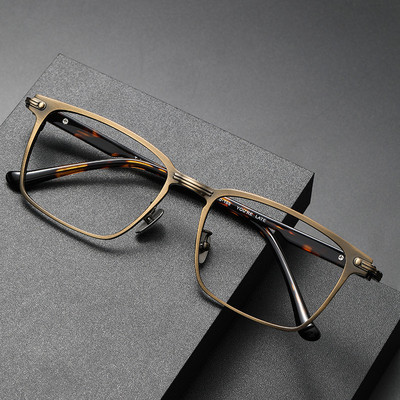 V潮YOURE精致高档纯钛商务方形全框时尚近视眼镜架深圳产