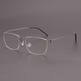 林德LIND同款 nicholas眼镜框无螺丝钛丝镜架超轻近视男女伯格BERG
