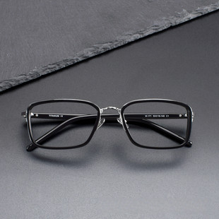 999.9 NINES同款 方形板材黑框近视眼镜架男女可配镜片M 171 FOUR