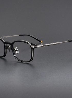 增同永款男女近视眼镜框AVIOR方形板材圈复古纯钛眼镜架可配镜片