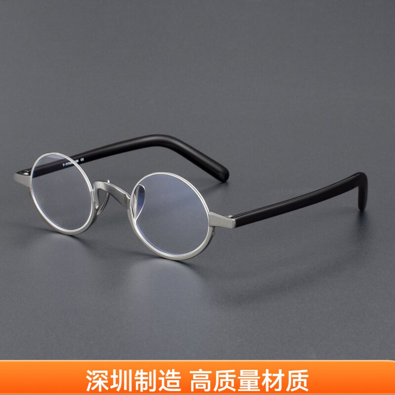 万年龟同款下半框倒挂式眼镜架KMN80男女个性时尚纯钛近视眼镜框