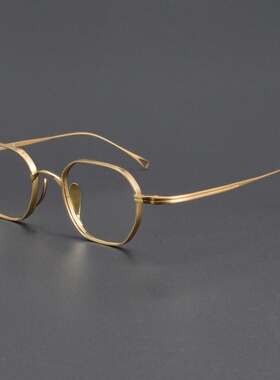 Kame万年龟ManNen同款KMN9917宽边高度数近视纯钛眼镜框金丝镜架