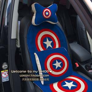 汽车用品 可爱卡通汽车坐垫 安全带护套 头枕靠背 棉麻不怕晒