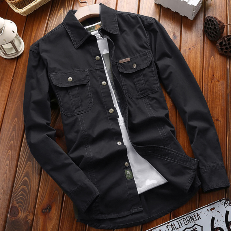 战地军装美版6xl休闲衬衫