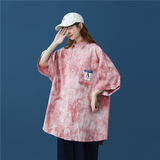 2021男女BF街头港风扎染短袖印花衬衫XZ229-1C8808P45，男装衬衫，星座301A-2