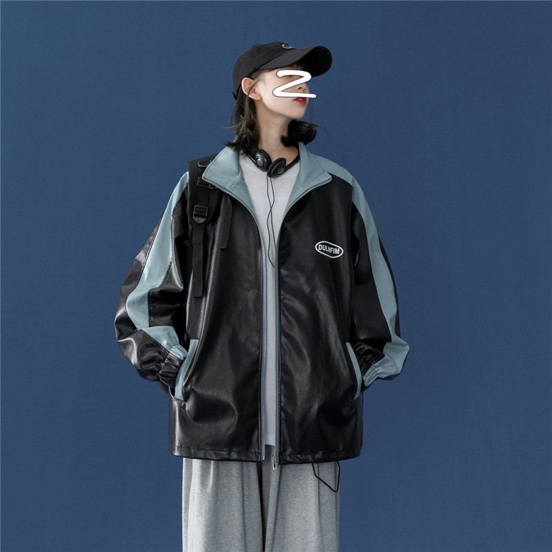 2021港风春季pu皮衣夹克男宽松百搭潮流外套  XZ229-1 PY01图片