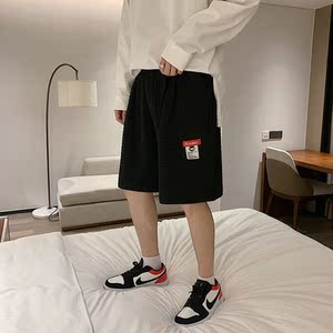 2021夏季短款港风男华夫格透气百搭宽松直筒短裤XZ229-1K02P30