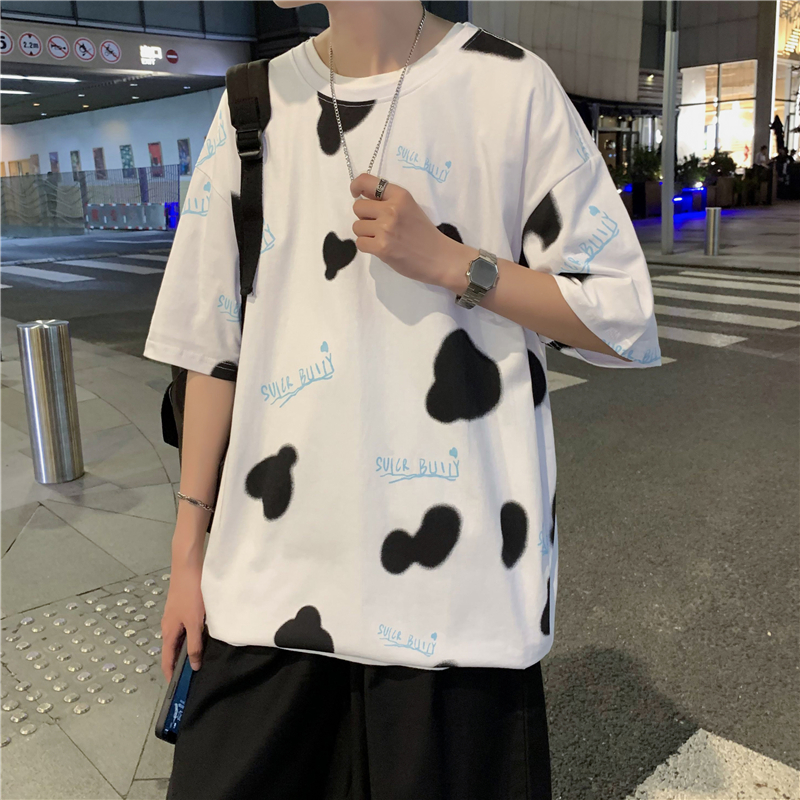 2021港风宽松大码个性印花t恤百搭潮流时尚XZ229-1T30P35，男装T恤，星座301A-2