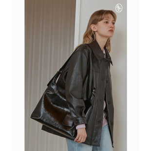 ANOETIC 25秋新款复古皮质手提单肩包通勤托特包 5号店韩国代购