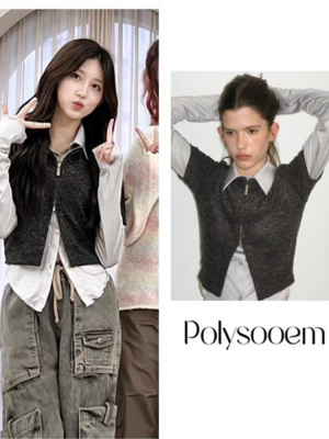 Polysooem圆领修身短外套