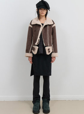 OJOS 25冬新品可拆卸仿毛皮羊毛夹克 5号店韩国代购