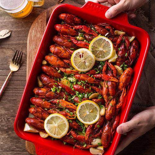 陶瓷长方形双耳烤盘微波炉烤箱