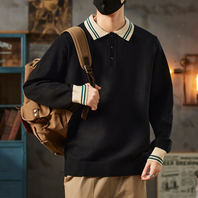 设计高级毛衣男潮流百搭美式复古