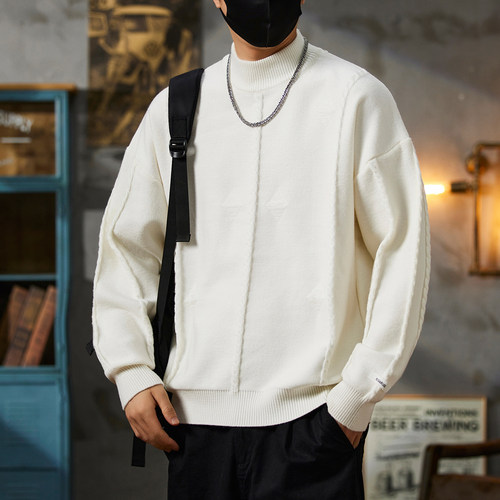 设计感毛衣男装宽松美式复古帅气