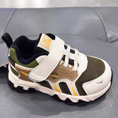 江博士专柜正品2025冬男童高帮薄绒保暖二阶段学步鞋1B14A4038BM1