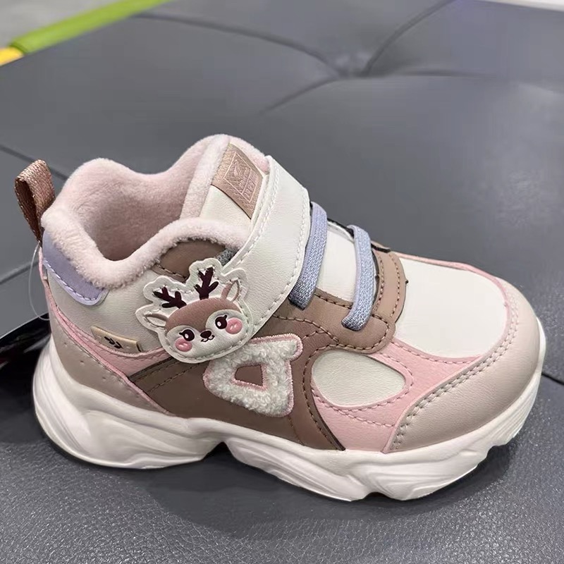 江博士专柜正品2025冬女童高帮薄绒保暖二阶段学步鞋1B14A4019DW1