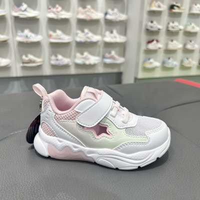 江博士专柜正品2025春女童二段闪灯鞋镂空透气学步鞋1B14A1004DW0