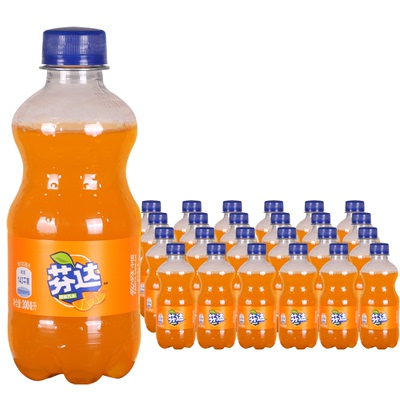 芬达橙味汽水碳酸饮料300ml*12瓶可口可乐品牌饮品
