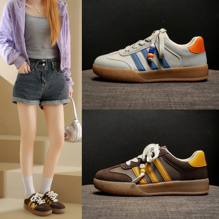 官方特卖正品厚底板鞋女2025秋季新款防滑户外休闲鞋百搭ins学院