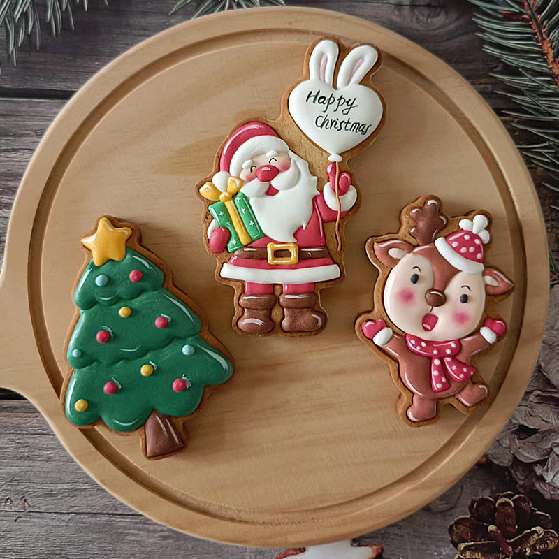 糖安然老师圣诞节糖霜饼干模具