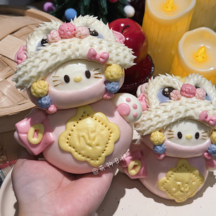 萌物日记 创意醒狮凯蒂馒头模具国潮风花饽饽模具花式面食模具diy