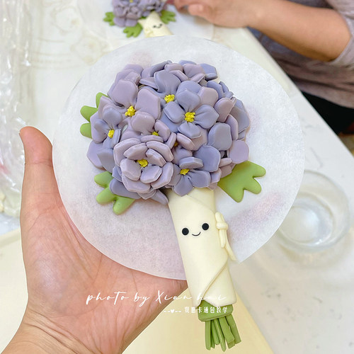 【送教程】贤惠卡通包 绣球花馒头花束手捧花模具面食型节日家用