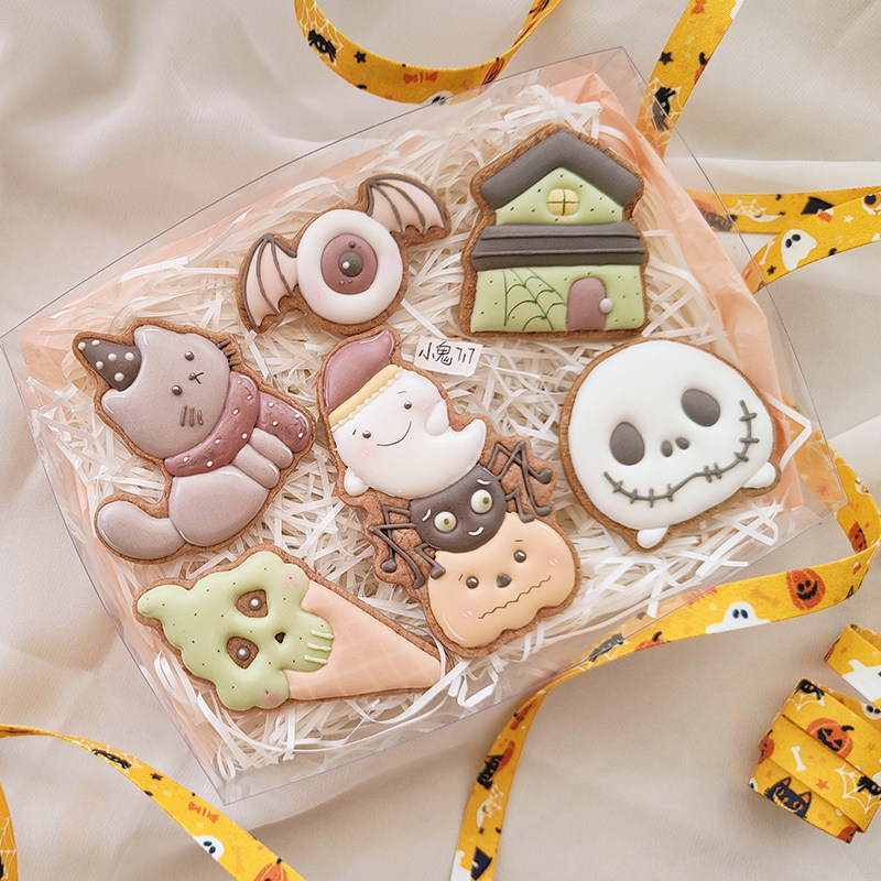 小鬼717老师 万圣节饼干模具鬼屋小猫骷髅头幽灵磨具DIY压模diy