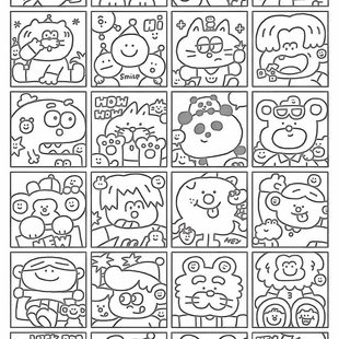 控笔临摹线稿练习画画入门图稿解压上班上课无聊偷懒摸鱼纸稿图案