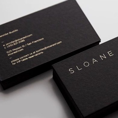 特种纸黑卡烫金银凹凸名片制作