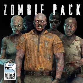 UE5虚幻4高质量僵丧尸男女性人物模型 Zombies Pack 01 4.26-5.0