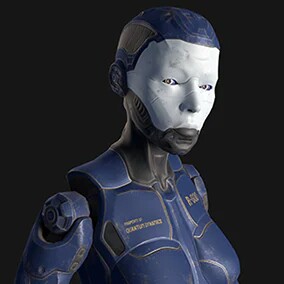 female robot动画女性机器人ue4虚幻5人物模型pbr材料游戏就绪