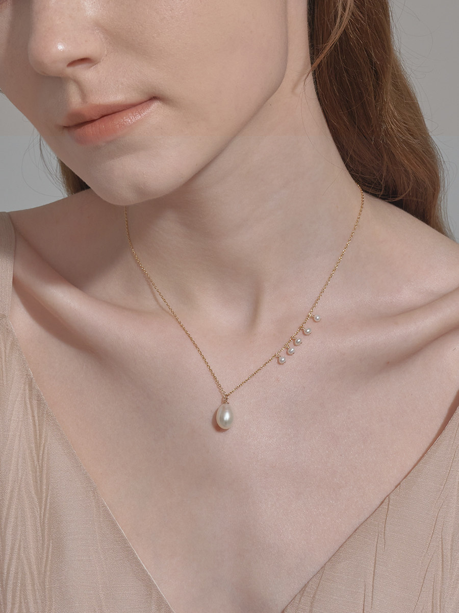 terra天然淡水珍珠项链轻奢小众设计水滴吊坠锁骨链情人七夕礼物