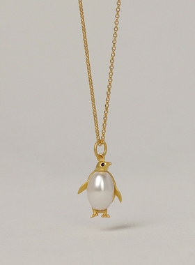 椿屿纯银帝企鹅仿珍珠项链礼物