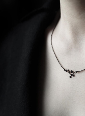 【雪花 moorigin】森系项链黑色原创设计轻奢生日表白情人节礼物