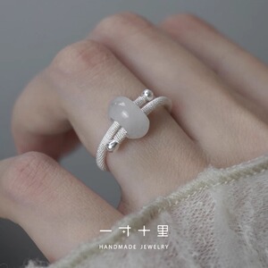一寸十里环玉纯银戒指非遗花丝
