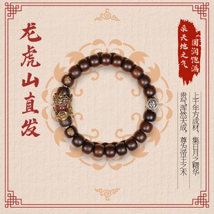 龙虎山【貔貅纳福玉化枣木原木手串 男士女士手链把玩雷击木枣木