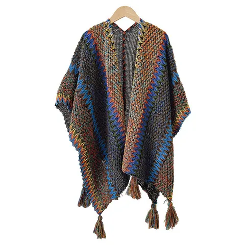 云南西藏披风围巾外搭民族风外套沙滩大披肩旅游斗篷丽江女士新疆