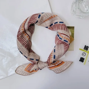 领巾2025实体8包头巾搭配x58小方巾热销棉麻 印花女超美春秋5新品