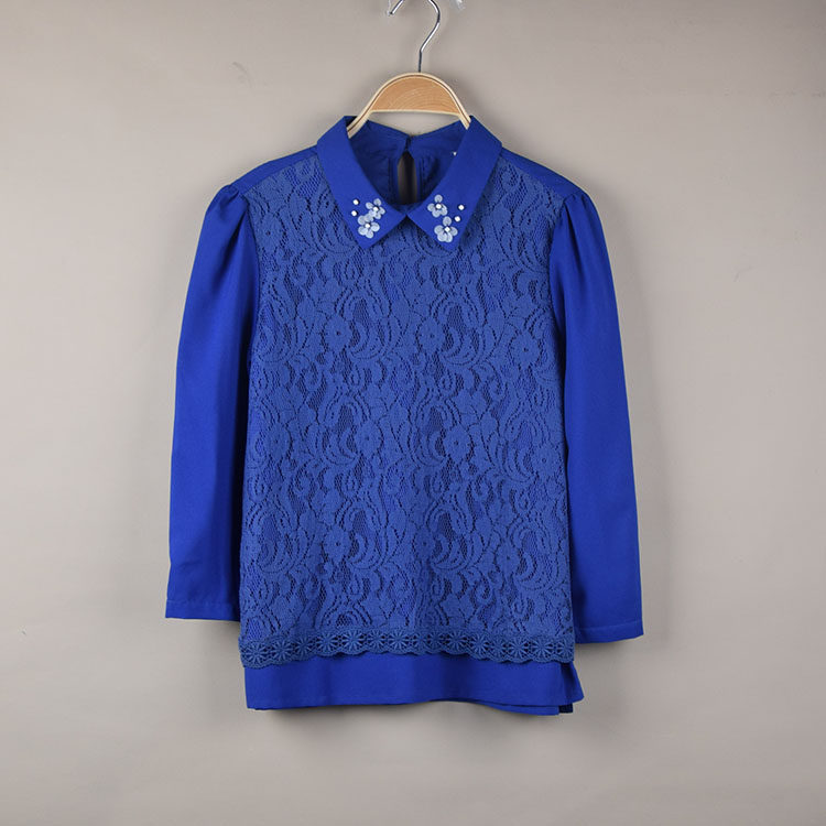 Europe and America Brands new pattern Lace Blouse Chiffon shirt square neck Long sleeve Socket Woman's coatin the Women's clothing/Boutique , Shirt  category - from Buy2taobao.com to provide professional Taobao agent buy service