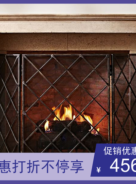欧式新款福建省泉州市黑色装饰架取暖家用真火防火护栏铁艺架北欧