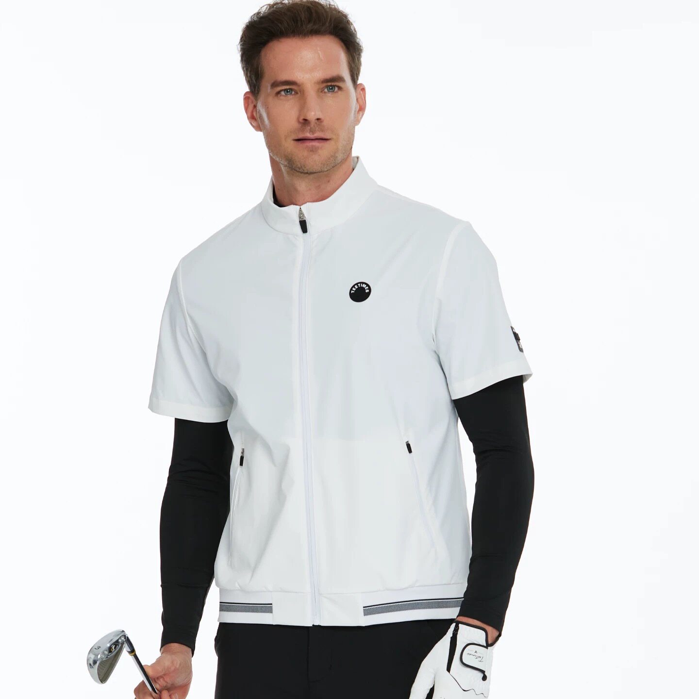 Teetimes高尔夫短袖风衣外套男装秋季golf运动防风防泼水半袖外套