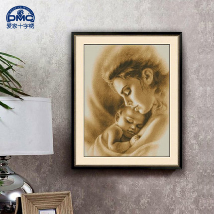 dmc十字绣套件  客厅 卧室 精准印花 母爱的光环20151107001