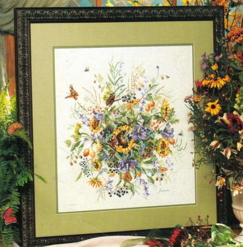 dmc十字绣风景套件 花卉植物客厅 卧室精准印花 summer bouquet