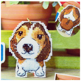 DMC十字绣双面绣手机链挂件简单DIY狗狗比格犬beagle27*34格