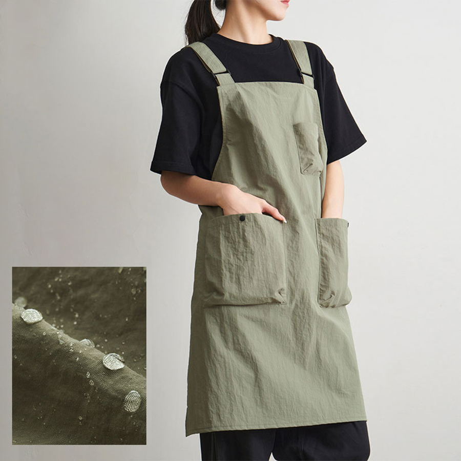 防泼水户外理发师奶茶店美甲围裙厨房家用男女轻薄定制LOGO工作服