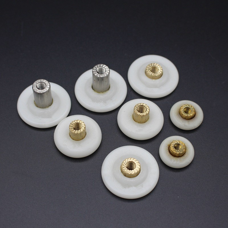 高档玻璃淋浴房静音滑轮浴室铜轴承滑轮18mm24mm28mm加长杆浴室轮